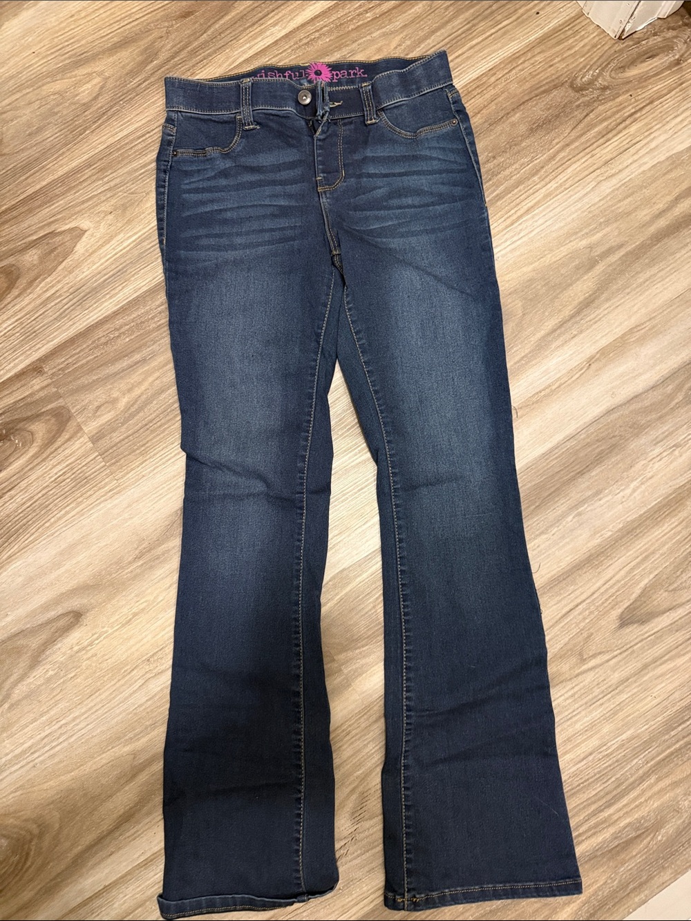 Wishful Park Dark Blue Flare Jeans - Mid Rise